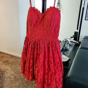 Red lace dress